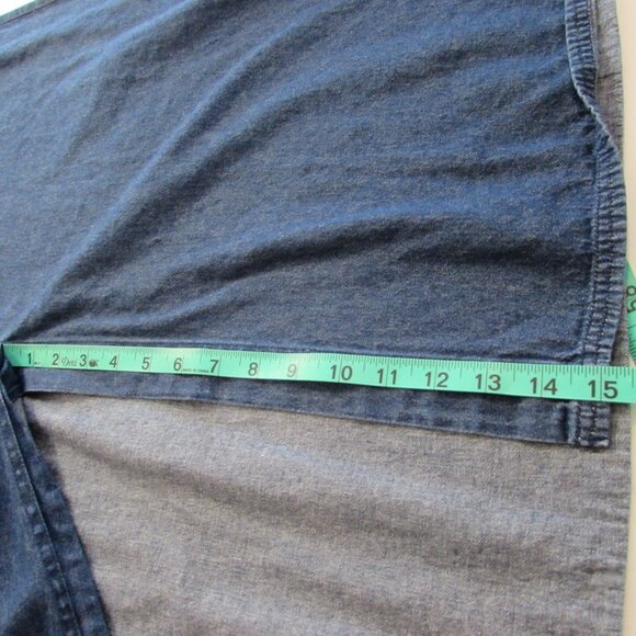 Vintage White Stag Patchwork Snowman Cotton Denim Jumper Maxi Dress XL - Picture 16 of 16